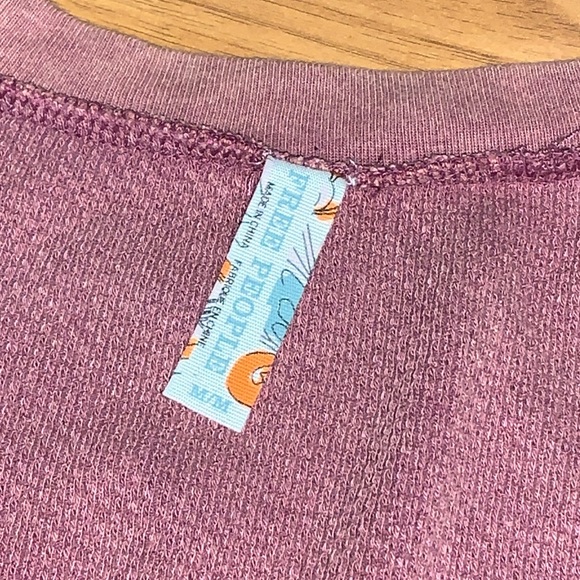 Free People Waffle Knit Long Sleeve Top with Cuff Detail - Picture 3 of 8